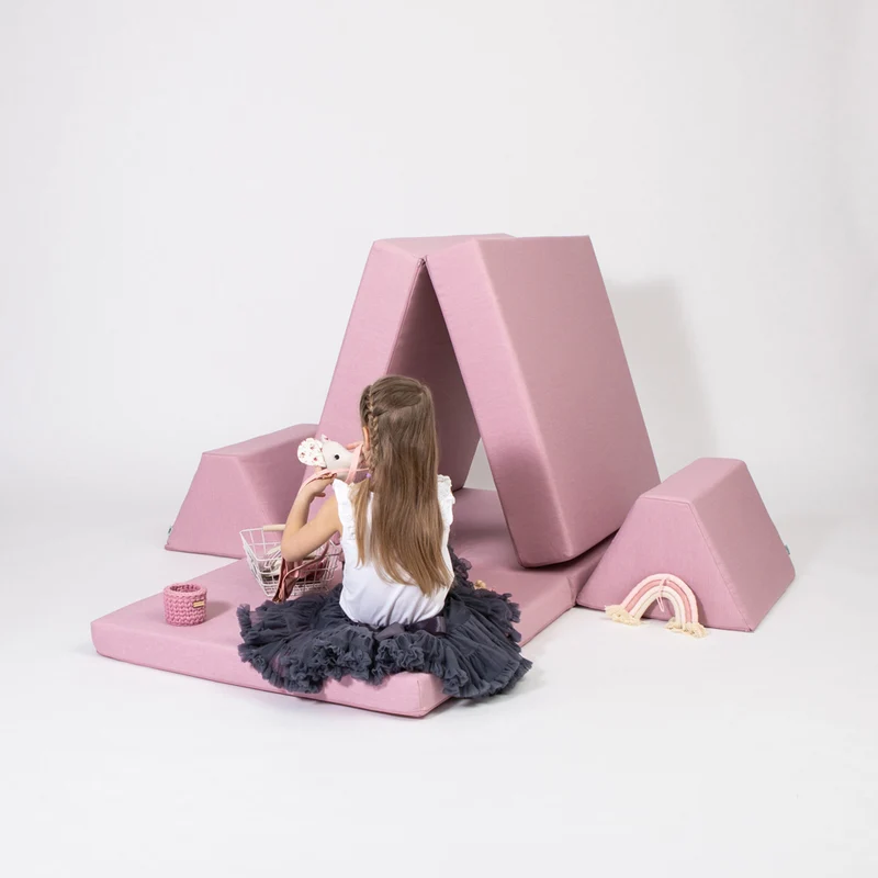 Spielmatratzen-Sofa Set 4-teilig Pink, handgefertigt