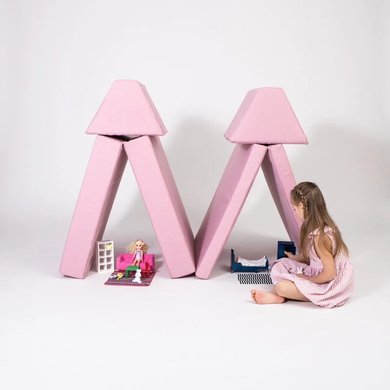 Spielmatratzen-Sofa Set 4-teilig Pink, handgefertigt