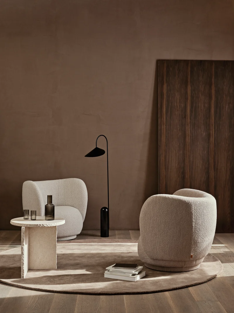 Ferm Living Stille Tufting-Teppich - Ø240 - Ash Brown