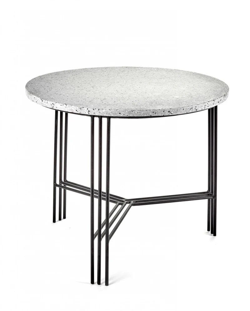 Table basse ronde noire et grise 50 cm Terrazzo - Serax