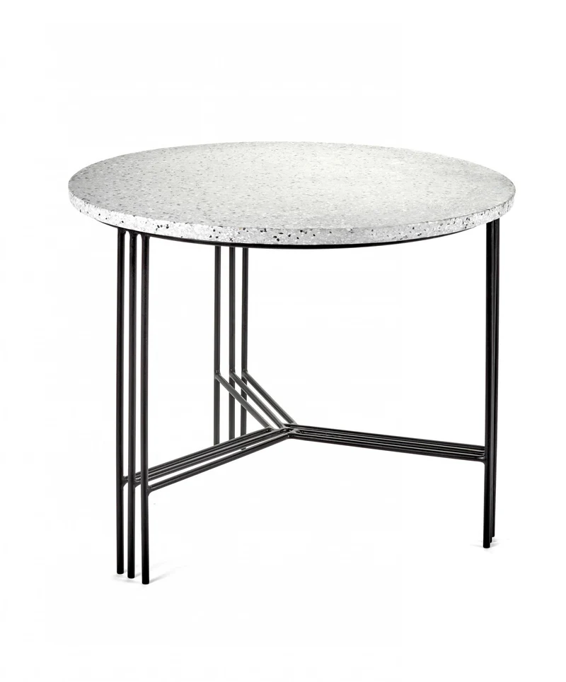 Table basse ronde noire et grise 50 cm Terrazzo - Serax