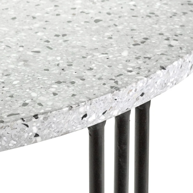 Table basse ronde noire et grise 50 cm Terrazzo - Serax