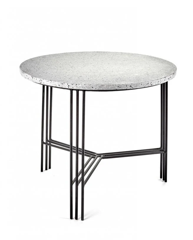 Table basse ronde noire et grise 50 cm Terrazzo - Serax