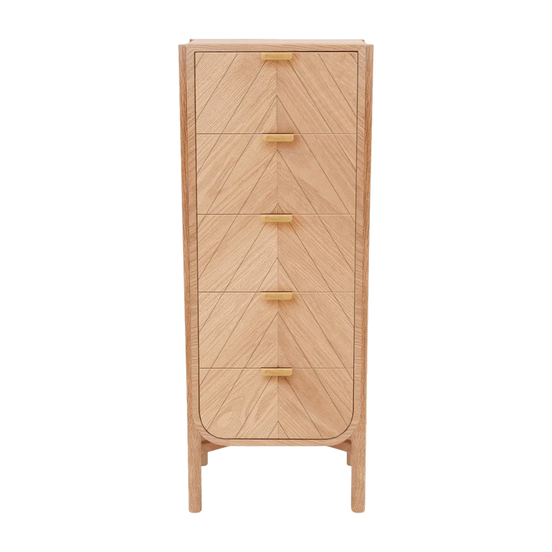 Chiffonnier en chêne naturel 50 x 40 x 130 cm Marius - Hartô