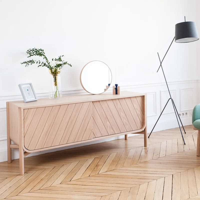 Buffet bas en chêne naturel 185 x 45 x 65 cm Marius - Hartô