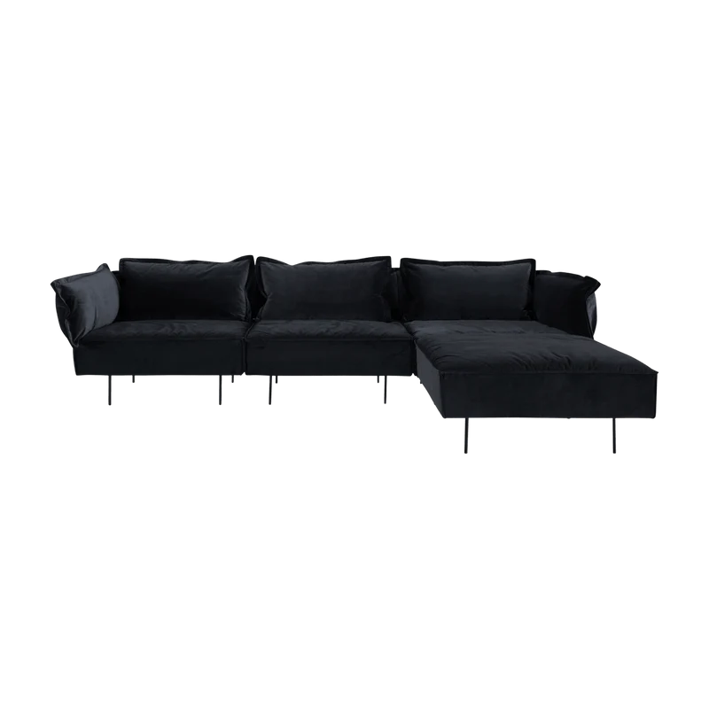 Canapé 3 places d'angle anthracite Velvet - HANDVÄRK