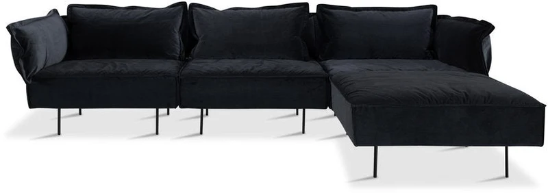 Canapé 3 places d'angle anthracite Velvet - HANDVÄRK