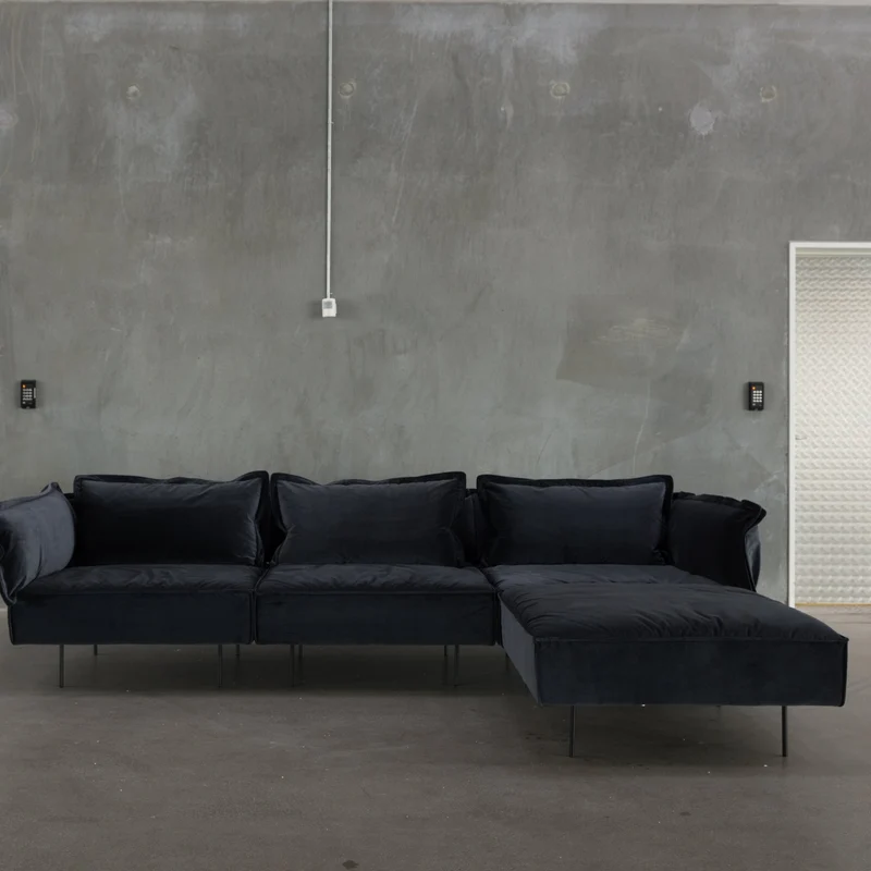 Canapé 3 places d'angle anthracite Velvet - HANDVÄRK
