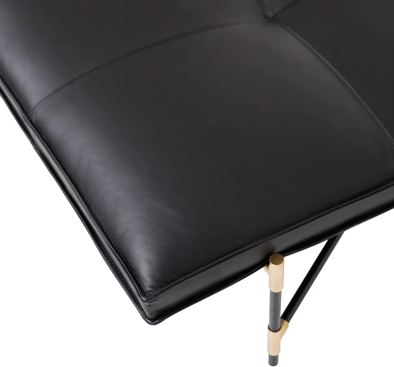 Banquette en cuir noir - HANDVÄRK