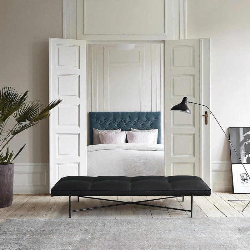 Banquette en cuir noir - HANDVÄRK