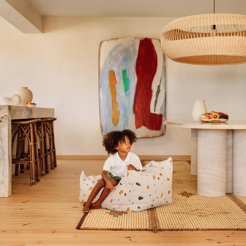 Sitzsack Sessel im Terrazzo Design