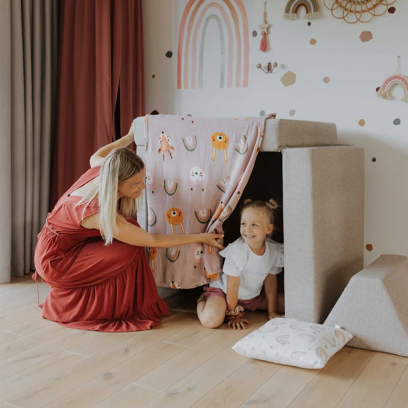 Spielmatratzen-Sofa Set 4-teilig Beige, handgefertigt