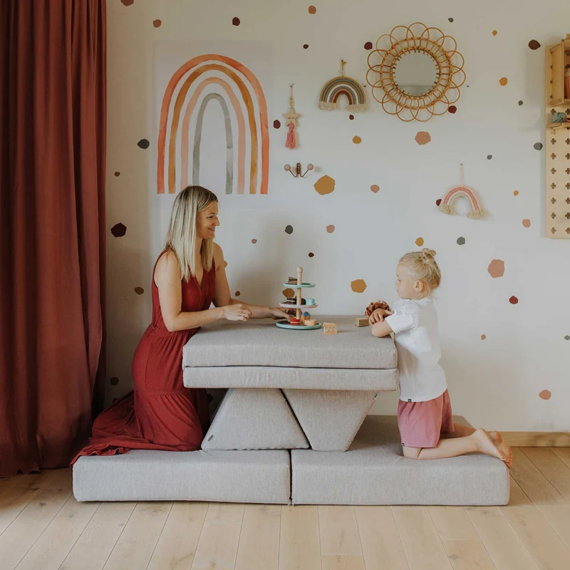 Spielmatratzen-Sofa Set 4-teilig Beige, handgefertigt