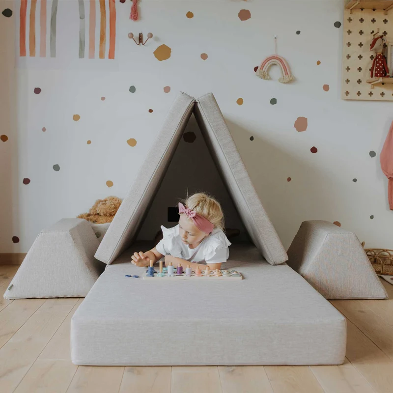 Spielmatratzen-Sofa Set 4-teilig Beige, handgefertigt