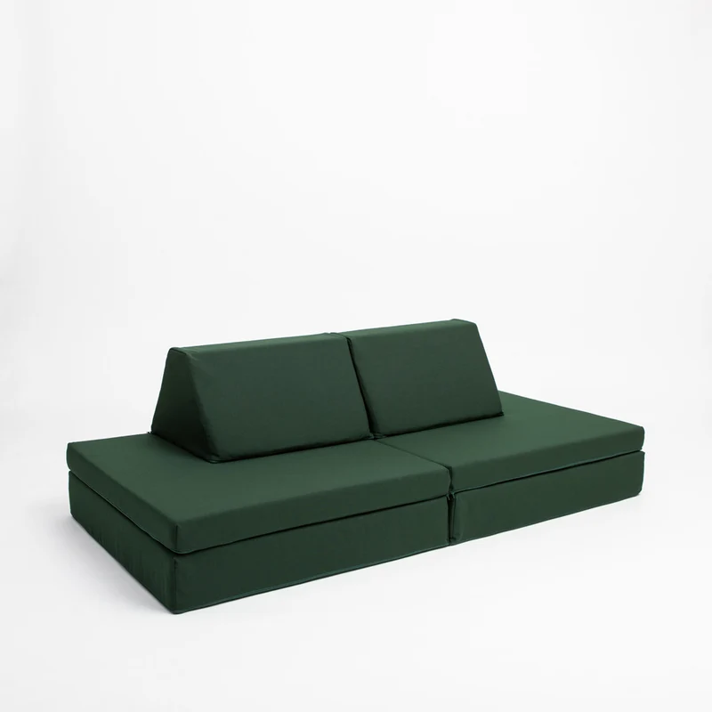 Spielmatratzen-Sofa Set 4-teilig Dunkelgrün, handgefertigt