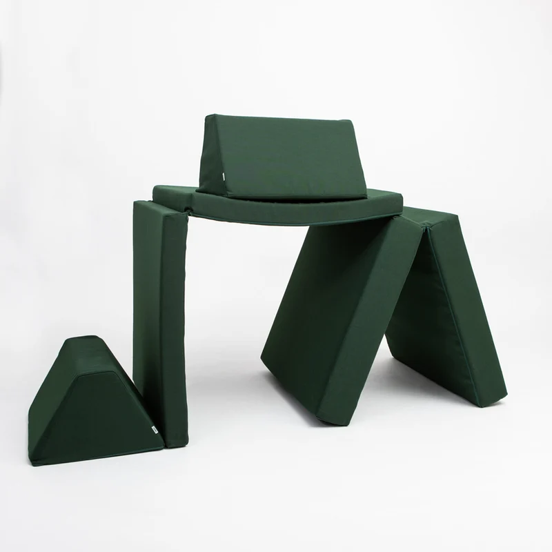 Spielmatratzen-Sofa Set 4-teilig Dunkelgrün, handgefertigt