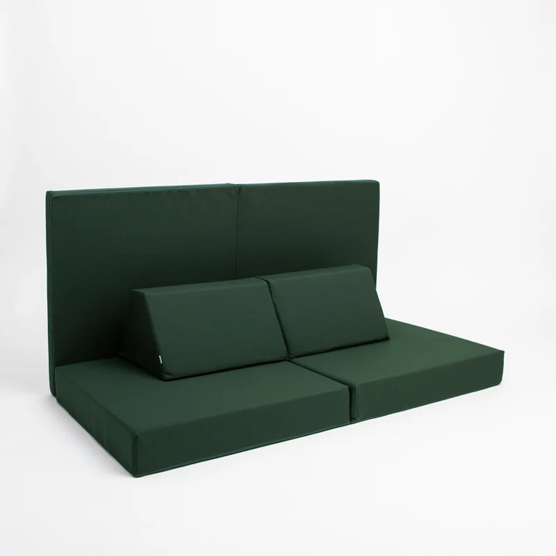 Spielmatratzen-Sofa Set 4-teilig Dunkelgrün, handgefertigt