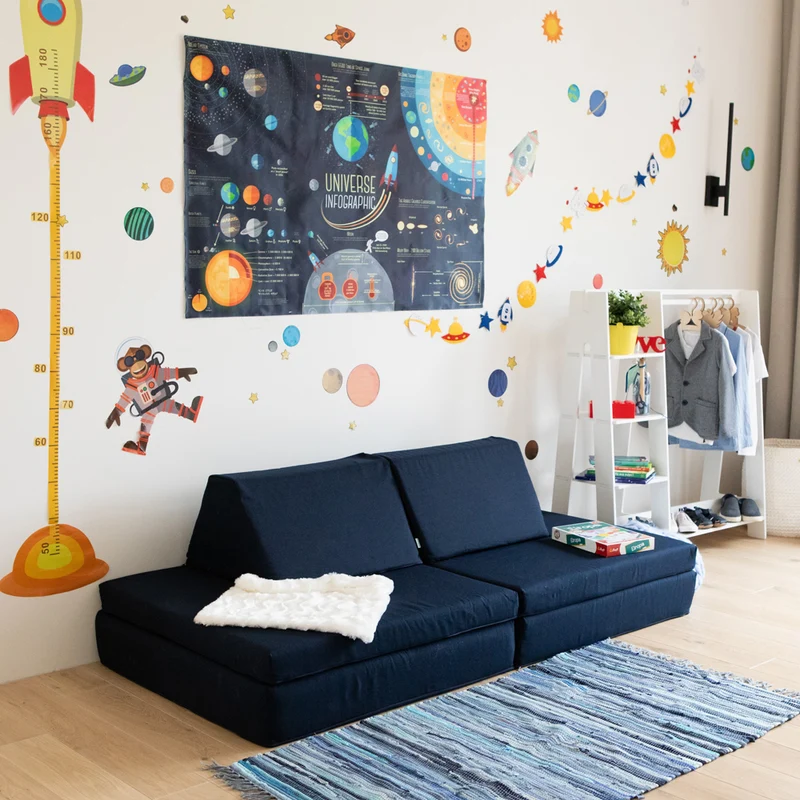 Spielmatratzen-Sofa Set 4-teilig Marineblau, handgefertigt