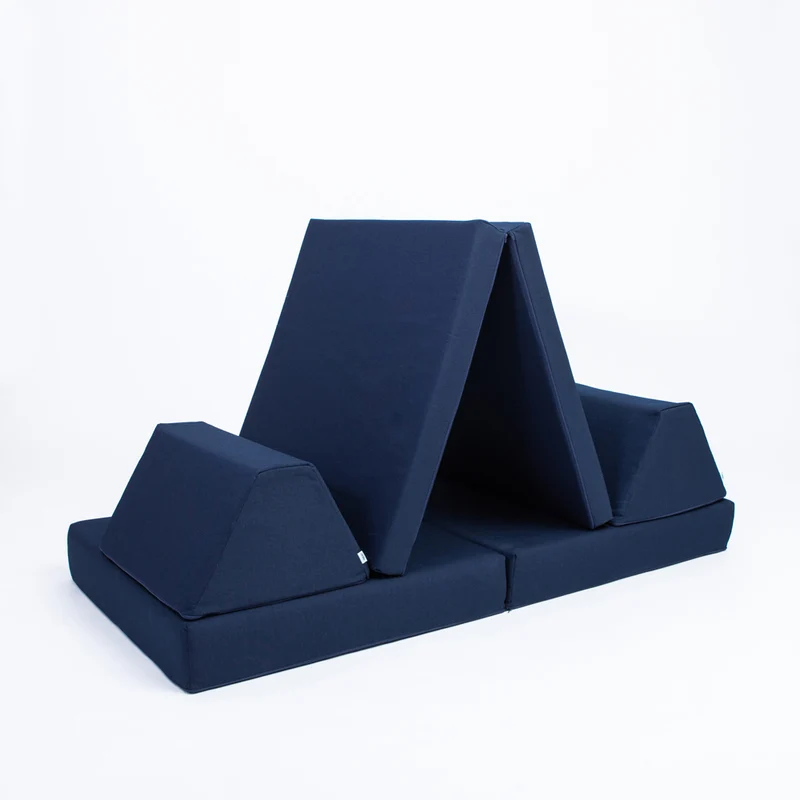 Spielmatratzen-Sofa Set 4-teilig Marineblau, handgefertigt