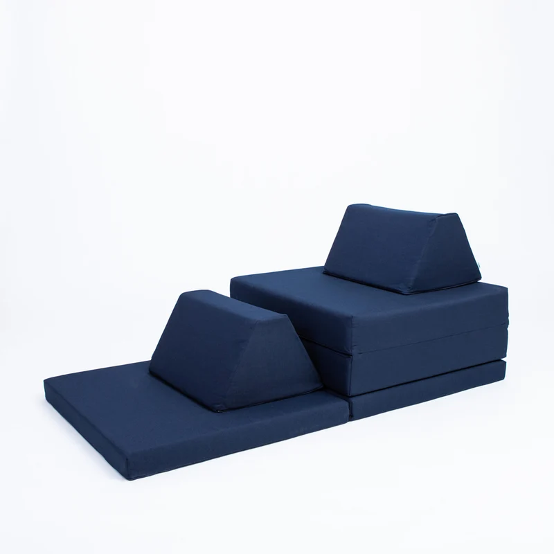 Spielmatratzen-Sofa Set 4-teilig Marineblau, handgefertigt