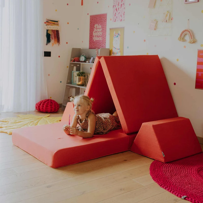 Spielmatratzen-Sofa Set 4-teilig Koralle, handgefertigt