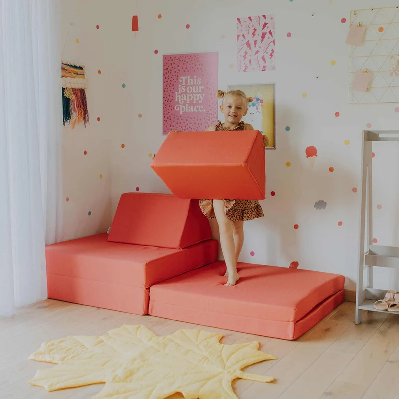 Spielmatratzen-Sofa Set 4-teilig Koralle, handgefertigt