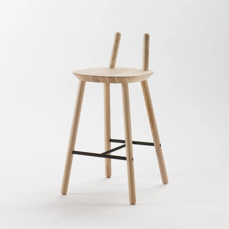 Chaise de bar en bois naturel 65 cm Naïve - Emko