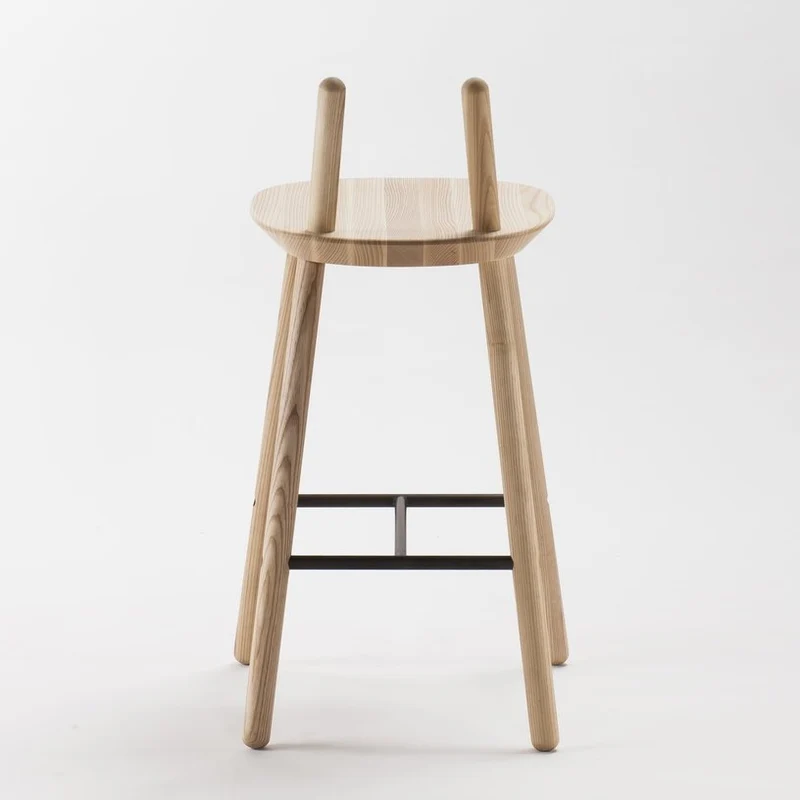 Chaise de bar en bois naturel 65 cm Naïve - Emko
