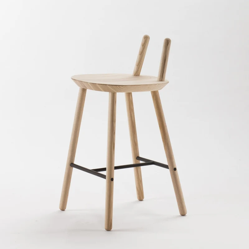 Chaise de bar en bois naturel 65 cm Naïve - Emko
