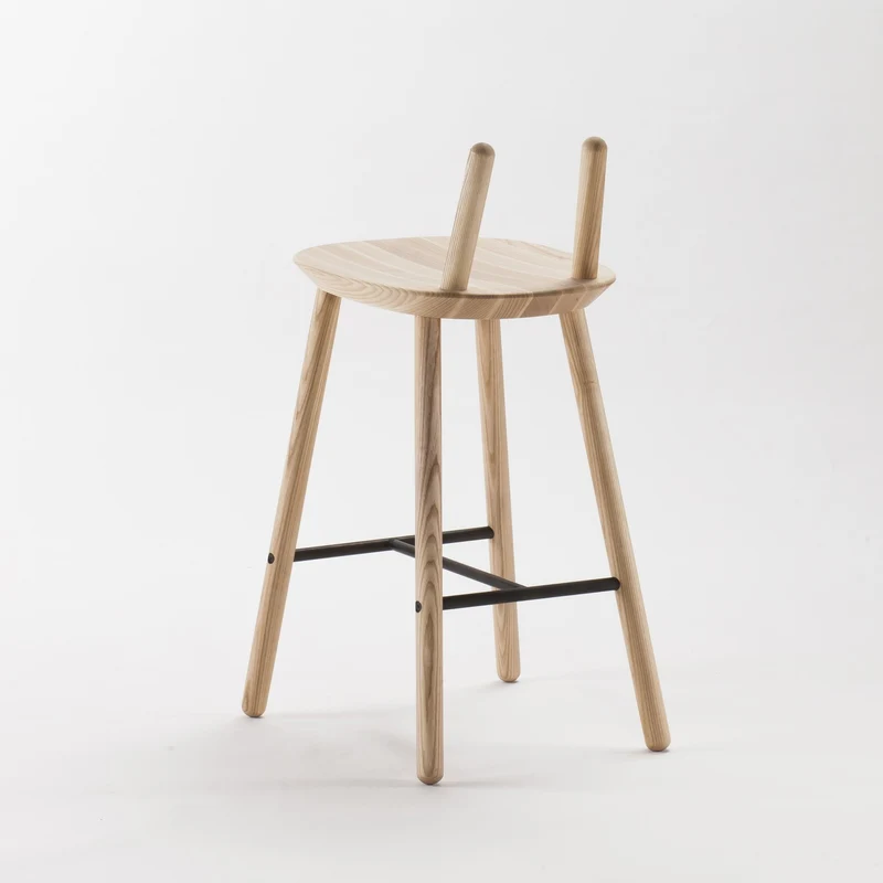Chaise de bar en bois naturel 65 cm Naïve - Emko