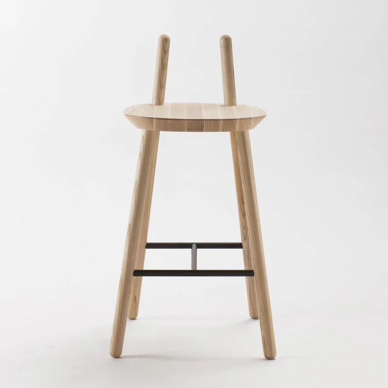 Chaise de bar en bois naturel 65 cm Naïve - Emko