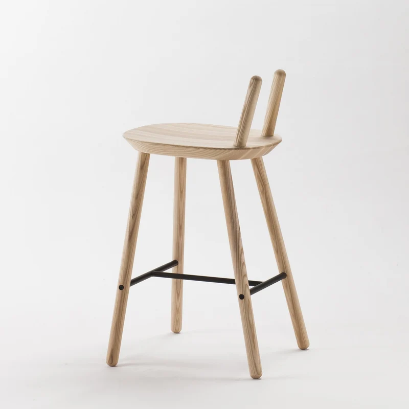 Chaise de bar en bois naturel 65 cm Naïve - Emko
