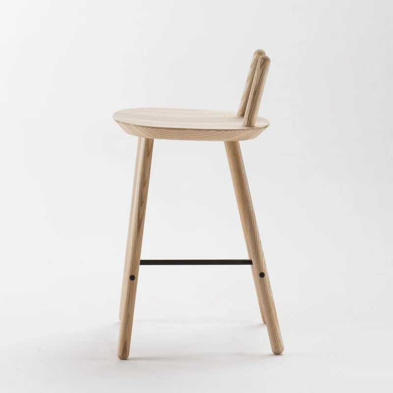 Chaise de bar en bois naturel 65 cm Naïve - Emko