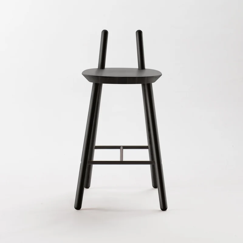 Chaise de bar noire 65 cm Naïve - Emko