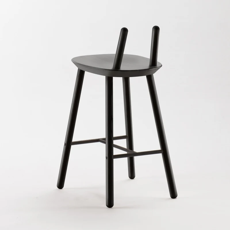 Chaise de bar noire 65 cm Naïve - Emko