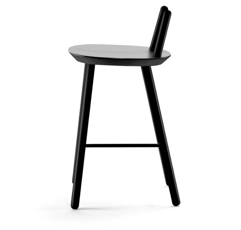 Chaise de bar noire 65 cm Naïve - Emko