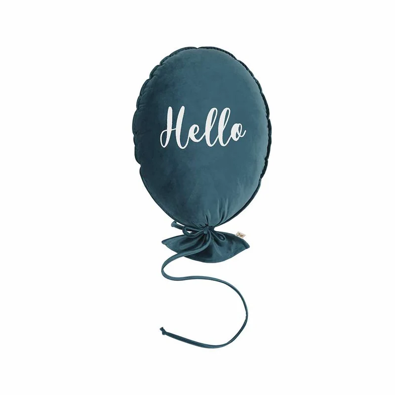Ballon Dekokissen Hello aus Samt zum Aufhängen