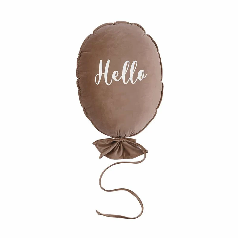 Ballon Dekokissen Hello aus Samt zum Aufhängen