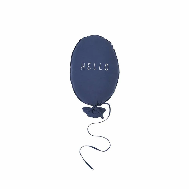 Ballon Dekokissen Hello aus Baumwolle zum Aufhängen