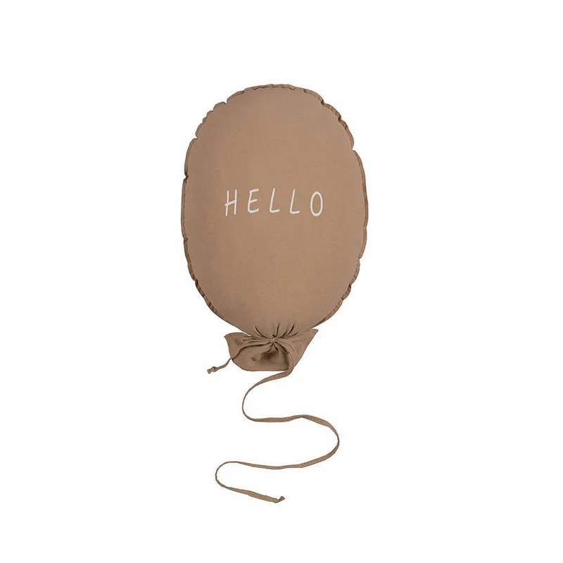 Ballon Dekokissen Hello aus Baumwolle zum Aufhängen