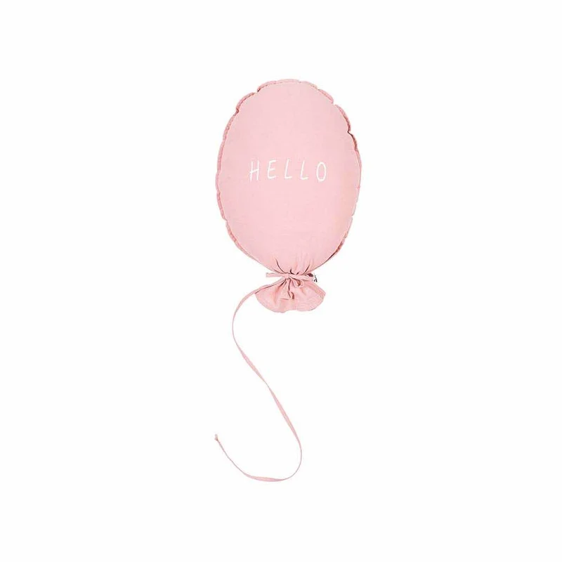Ballon Dekokissen Hello aus Baumwolle zum Aufhängen