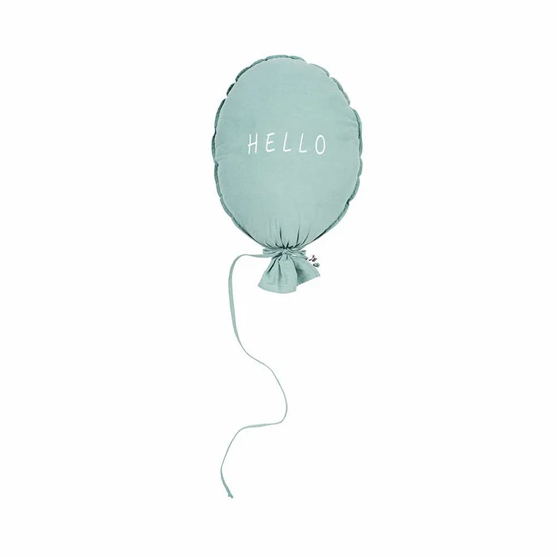Ballon Dekokissen Hello aus Baumwolle zum Aufhängen
