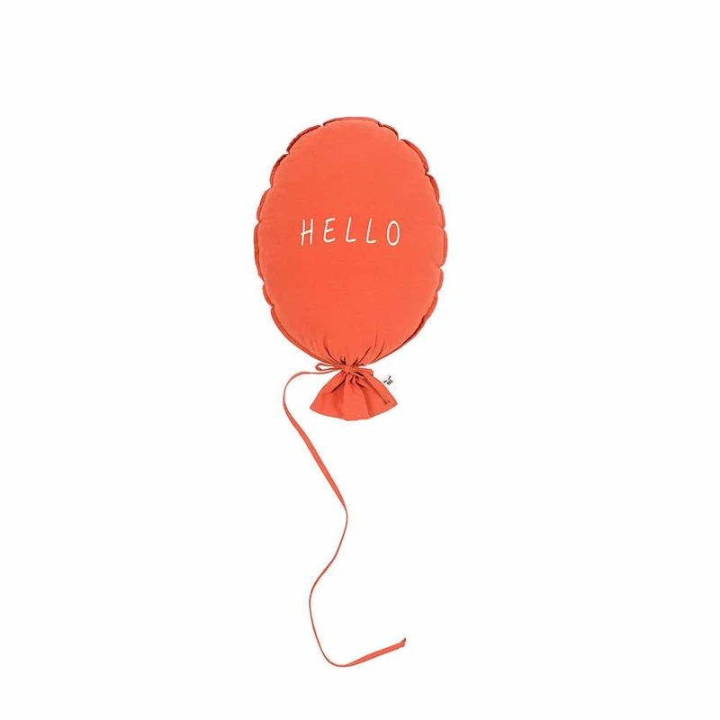 Ballon Dekokissen Hello aus Baumwolle zum Aufhängen