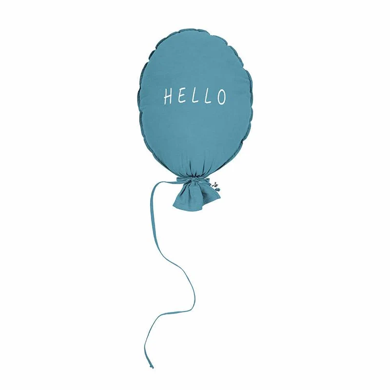 Ballon Dekokissen Hello aus Baumwolle zum Aufhängen