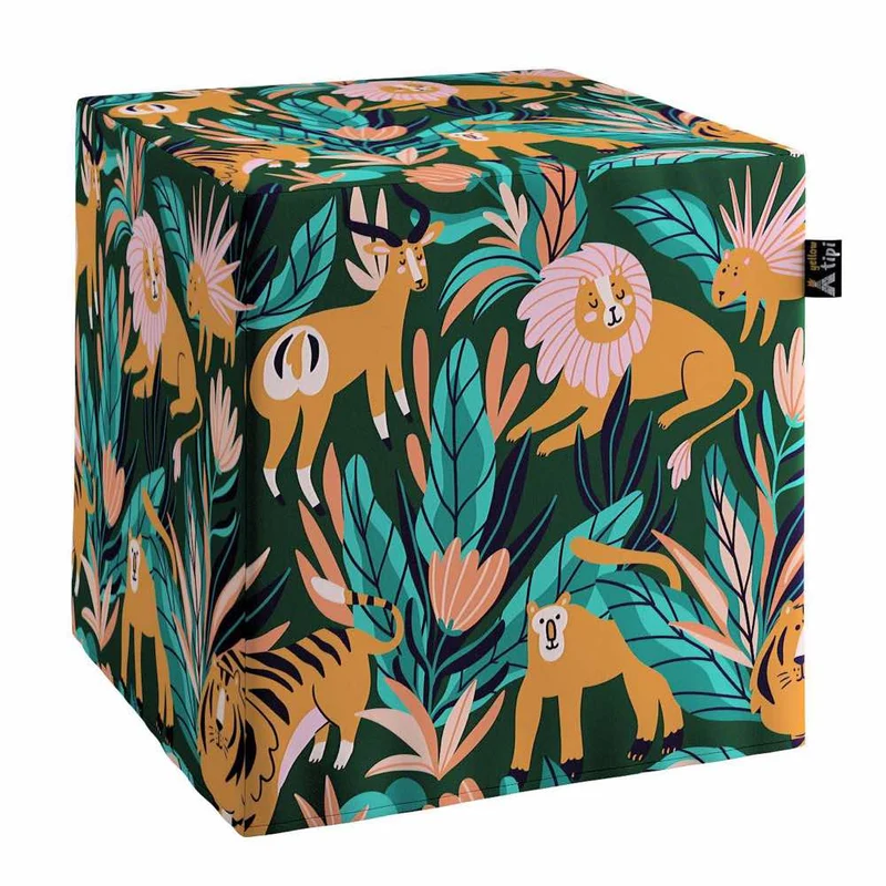 Sitzwürfel Nano aus Baumwolle mit Muster 40 x 40 x 40 cm