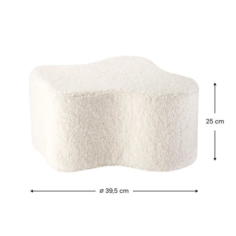 Pouf Wolke aus Teddy-Stoff