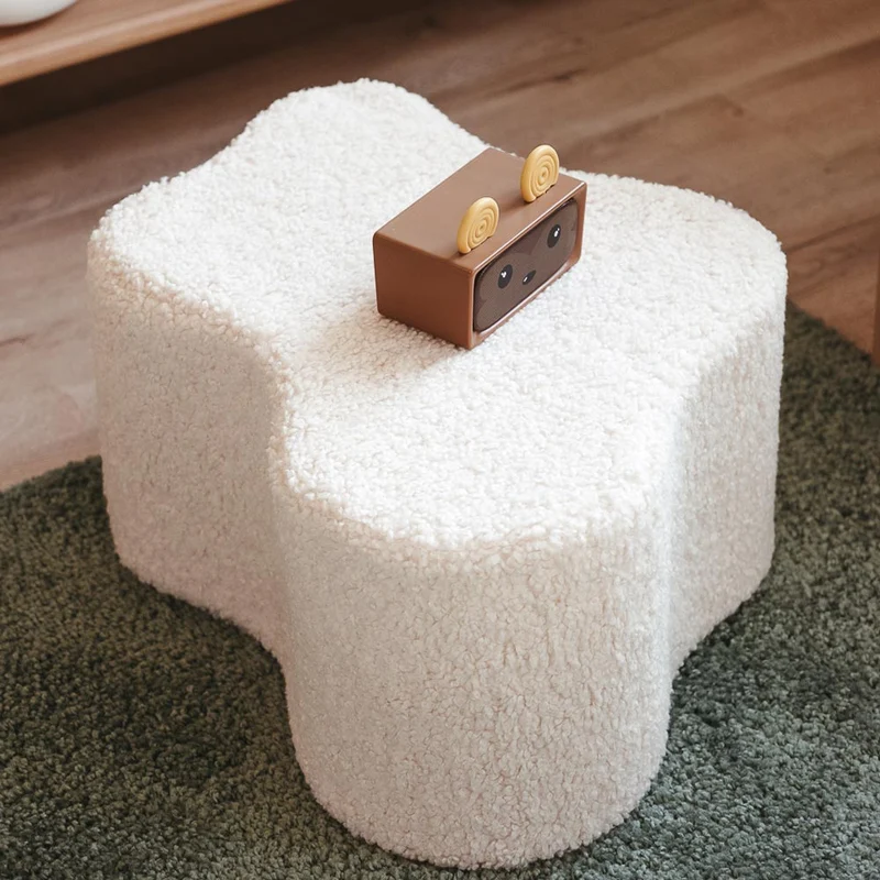 Pouf Wolke aus Teddy-Stoff