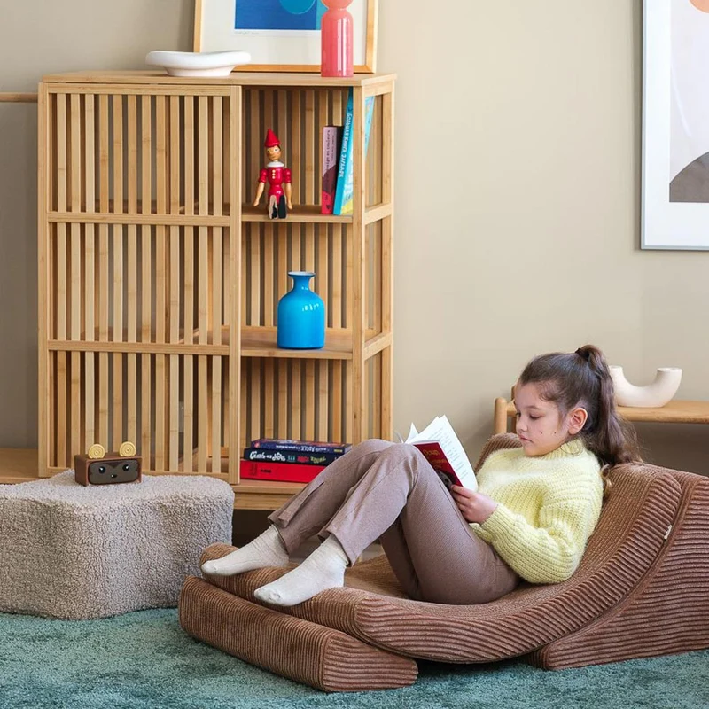 Pouf Wolke aus Teddy-Stoff