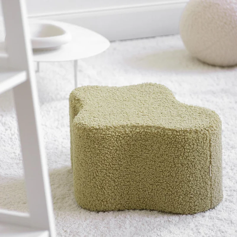 Pouf Wolke aus Teddy-Stoff