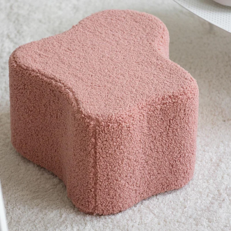Pouf Wolke aus Teddy-Stoff